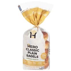 Hero Classic Plain Bagels - 5 Each