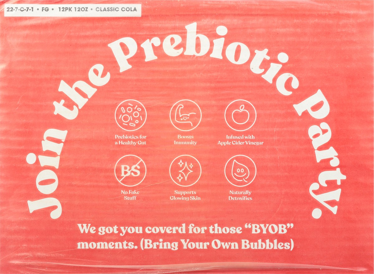 slide 9 of 9, Poppi Prebiotic Soda, Classic Cola, 12Pk, 12 fl oz