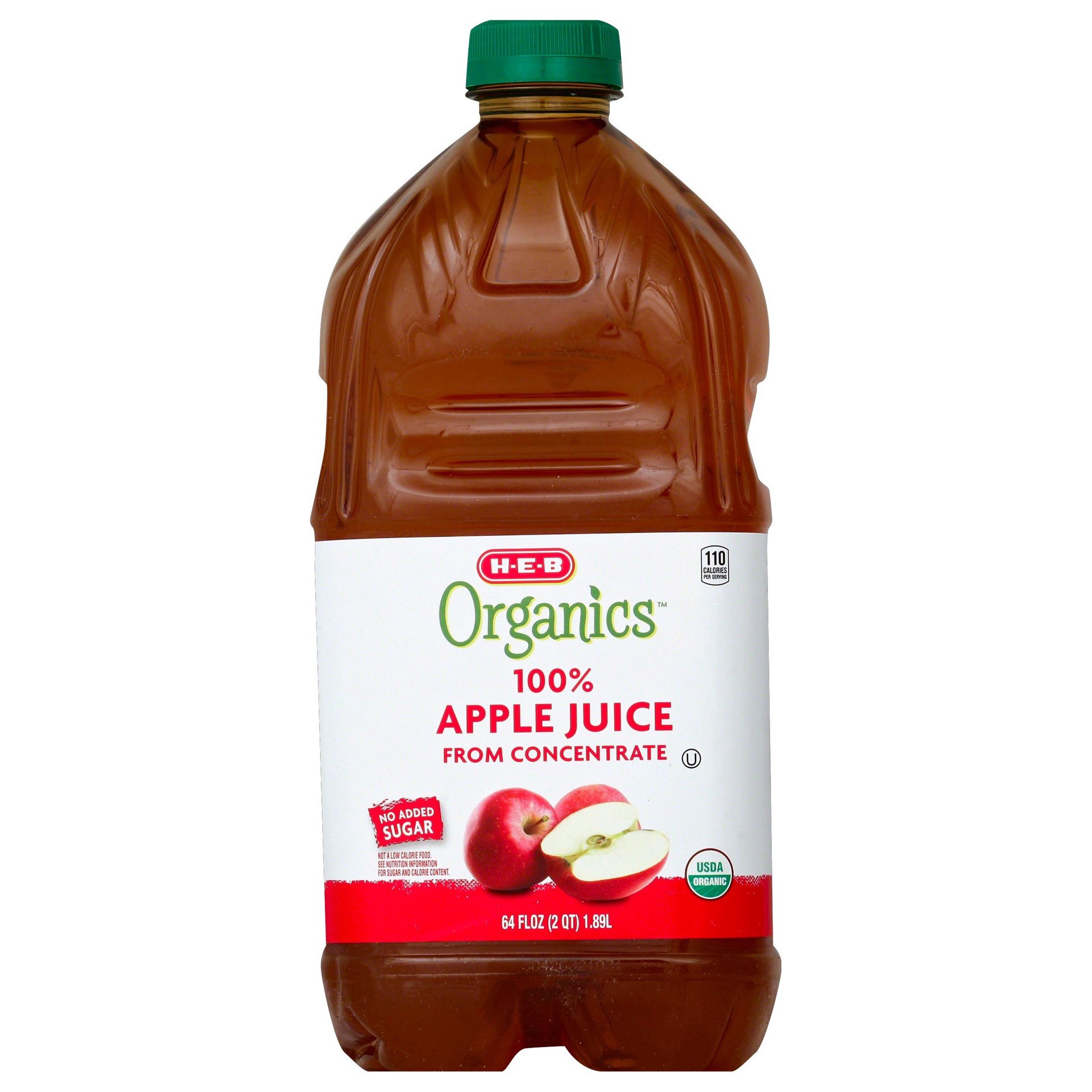 slide 1 of 1, H-E-B 100% Organics Apple Juice - 64 oz, 64 oz
