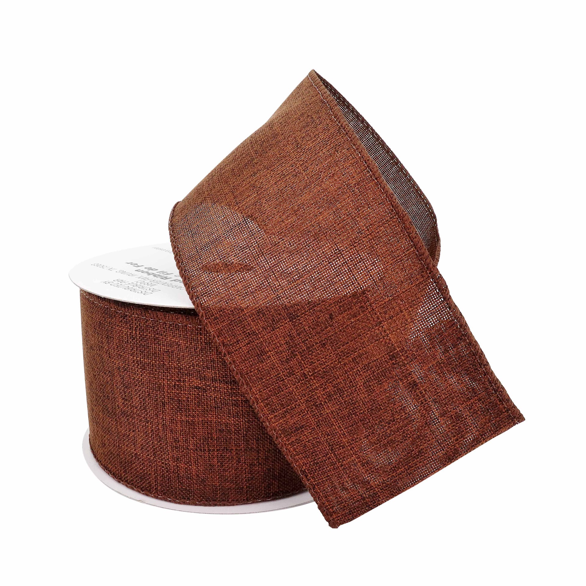 slide 2 of 4, 2.5" X 25ft. Faux Linen Wired Ribbon By Celebrate It Decor, 2.5 in x 25 ft