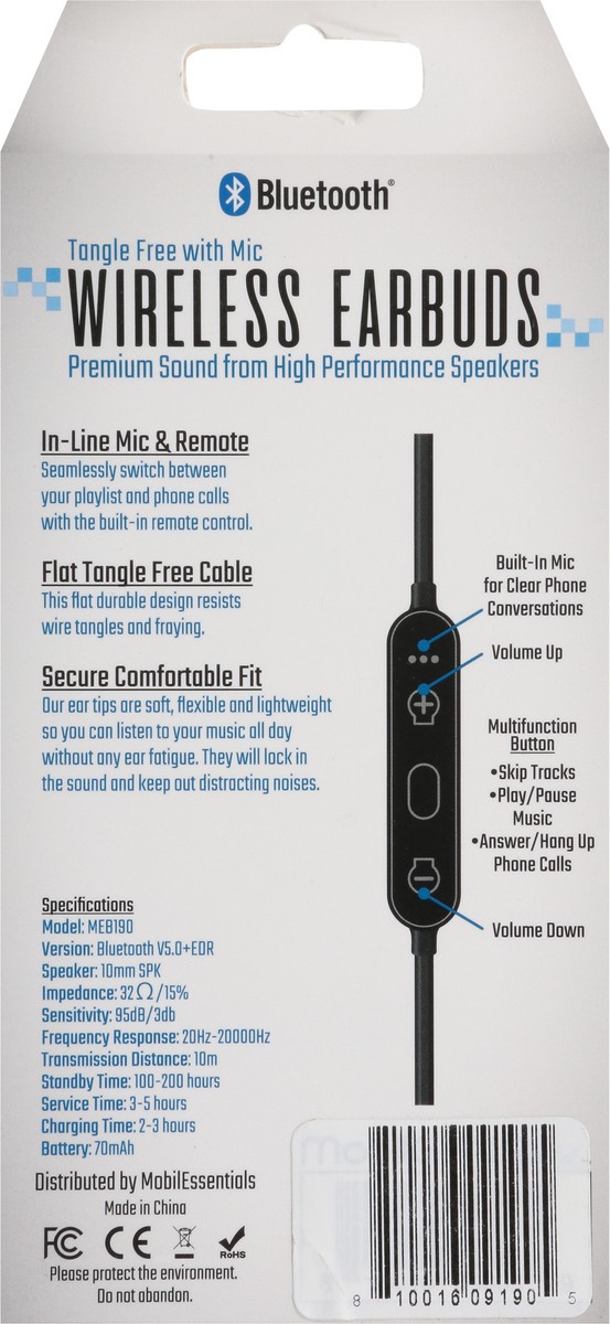 slide 3 of 9, MobilGear Wireless Earbuds 1 ea, 1 ct