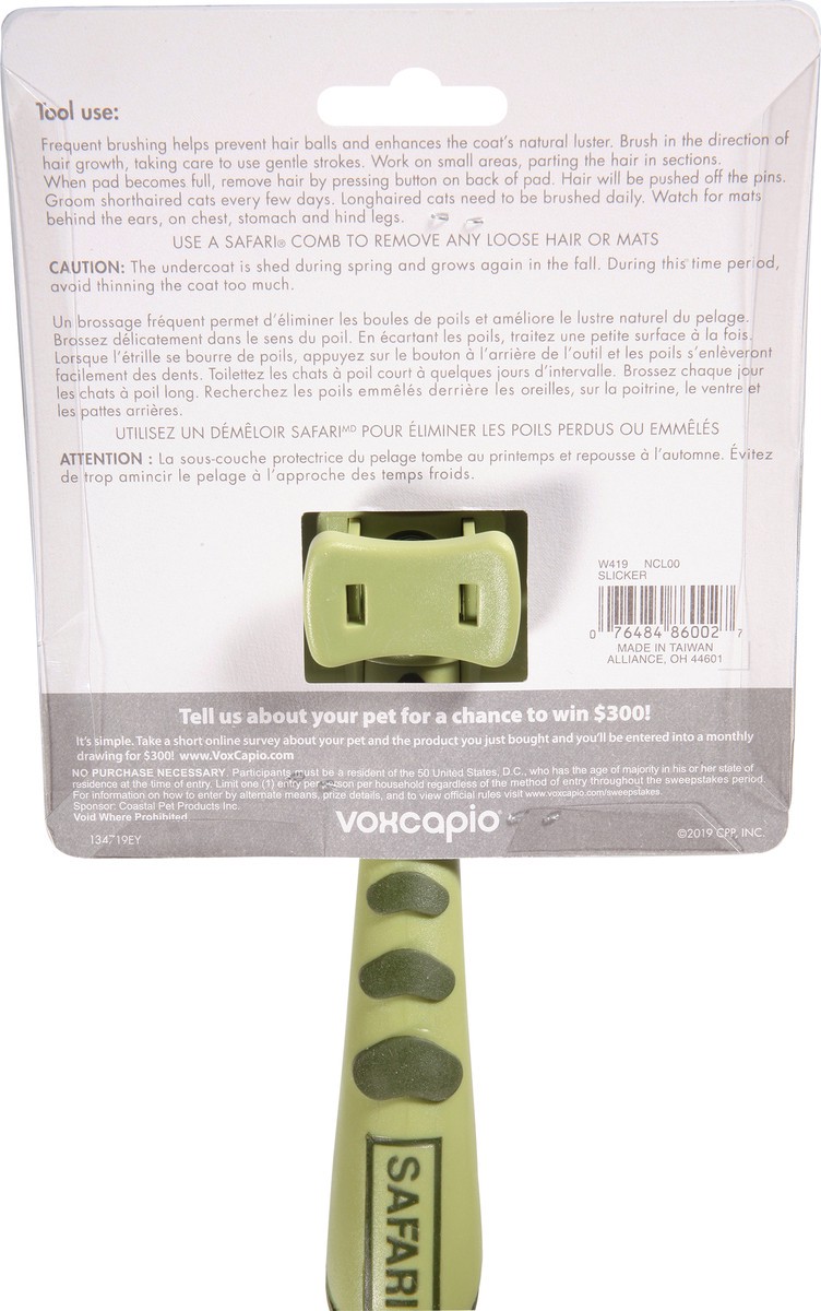 slide 9 of 11, Safari by Coastal Cat Self-Cleaning Slicker Brush, No Color, One Size (7" L x 3.25" W), 1 ct