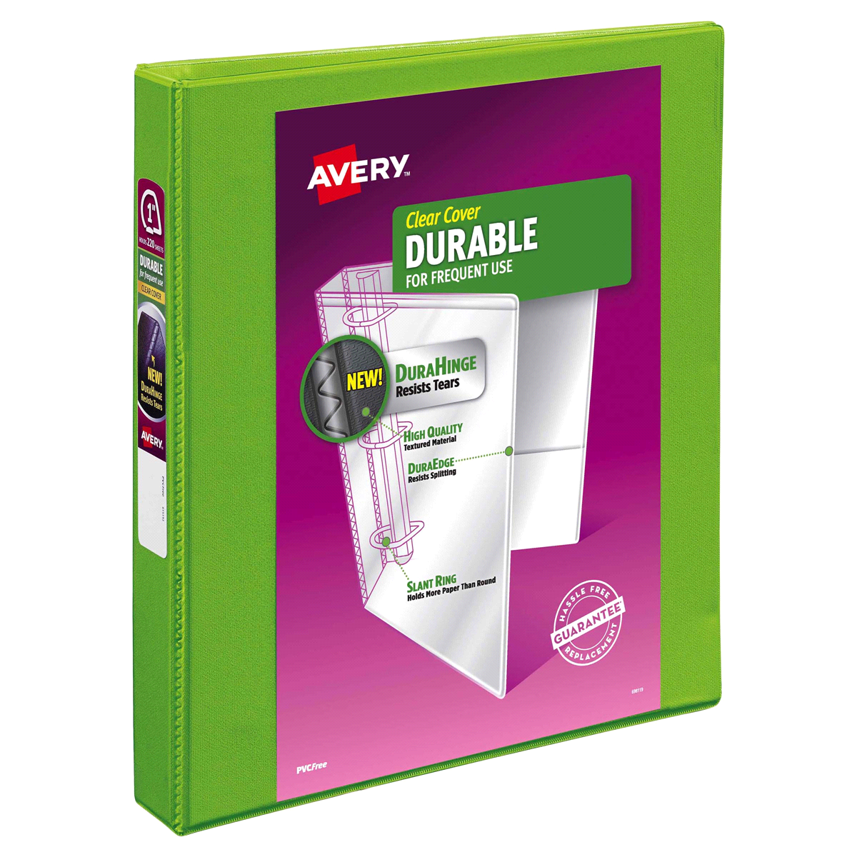 slide 1 of 2, Avery Durable View Binder with 1 EZ-Turn Ring, Green, 1 ct