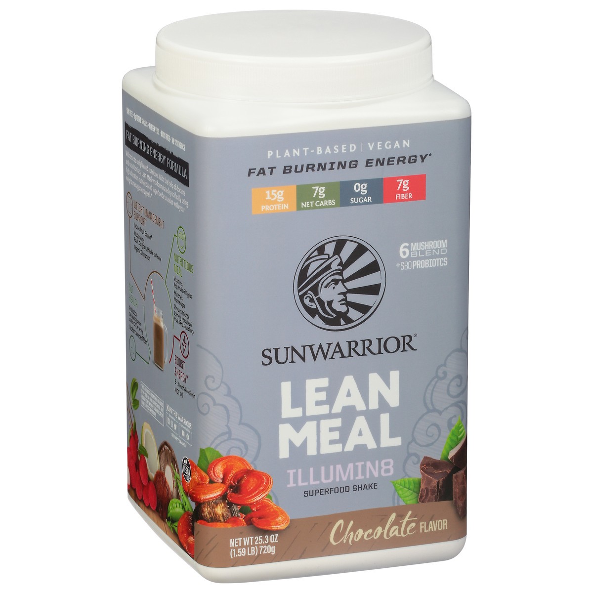 slide 9 of 9, Sunwarrior Lean Meal Chocolate, 720gm