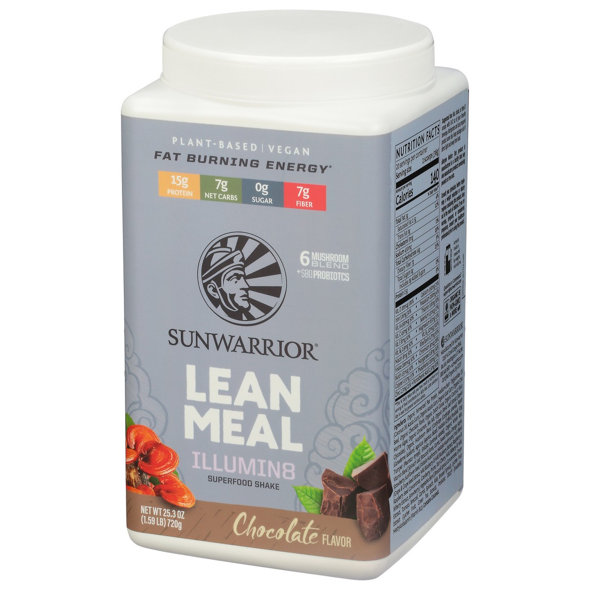 slide 4 of 9, Sunwarrior Lean Meal Chocolate, 720gm