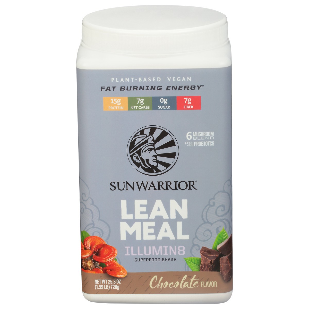 slide 1 of 9, Sunwarrior Lean Meal Chocolate, 720gm