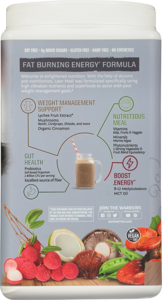 slide 7 of 9, Sunwarrior Lean Meal Chocolate, 720gm