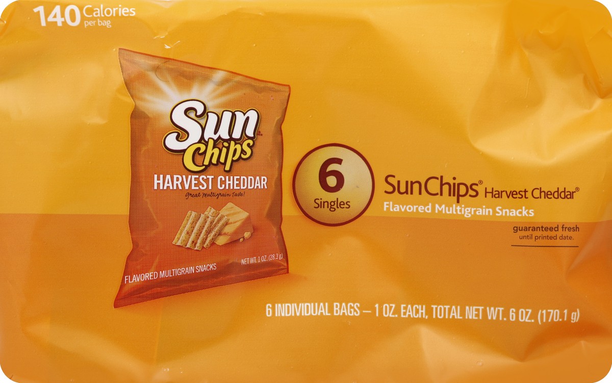 slide 5 of 6, SunChips Harvest Cheddar Chips, 6 ct; 1 oz