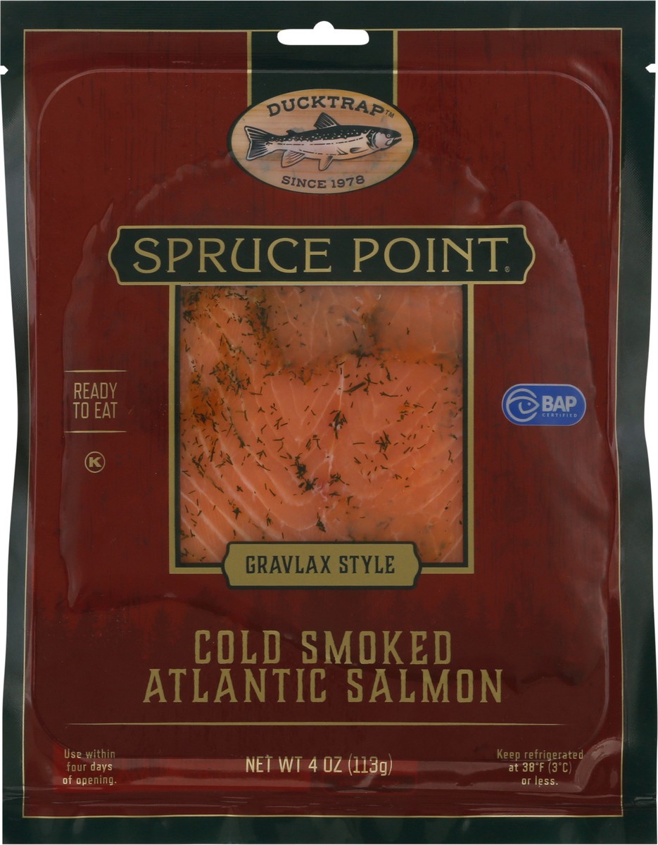 slide 1 of 9, Ducktrap Spruce Point Gravlax Style Cold Smoked Atlantic Salmon 4 oz, 4 oz