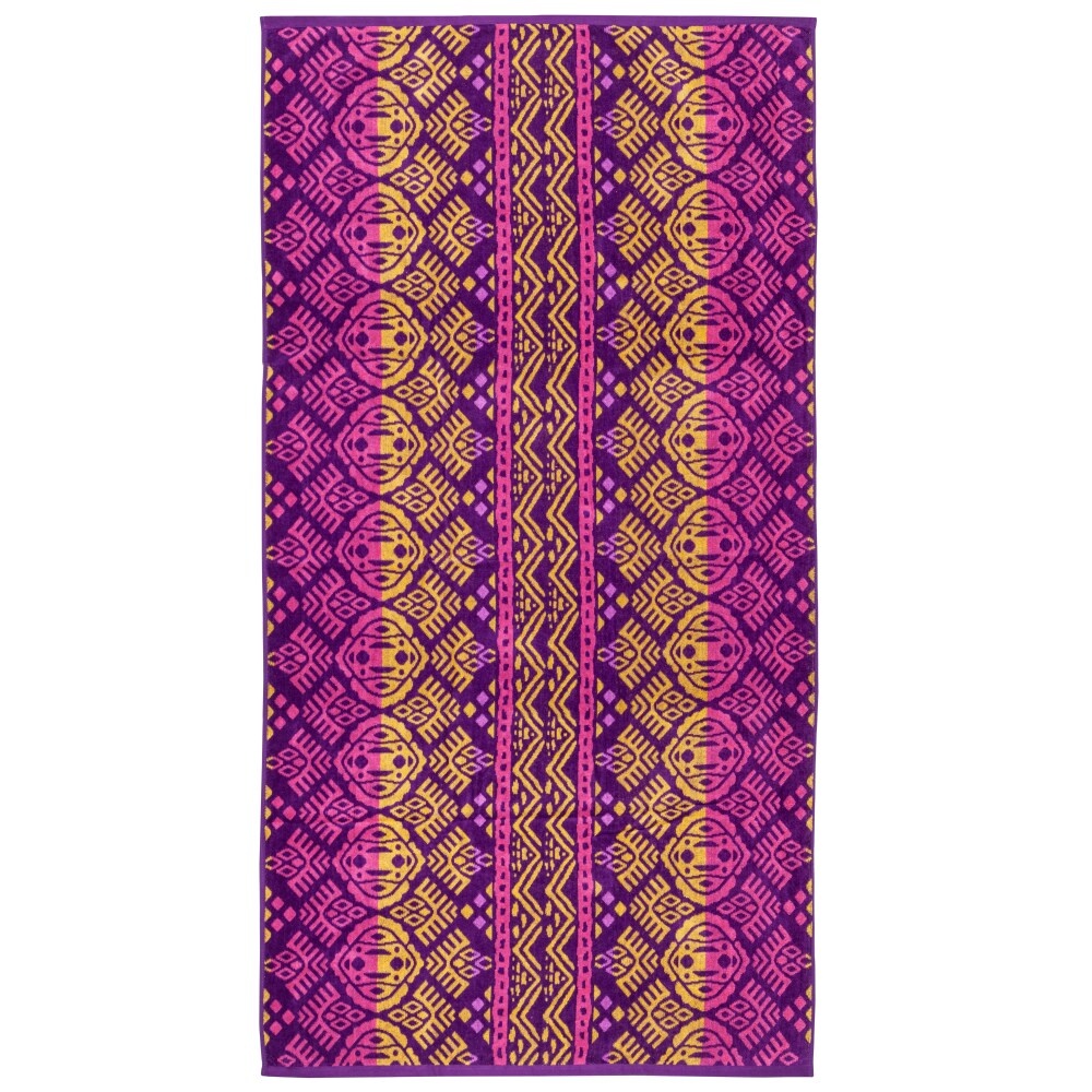 slide 1 of 1, HD Designs Outdoors Ikat Jacquard Lily Beach Towel - Plum, 1 ct