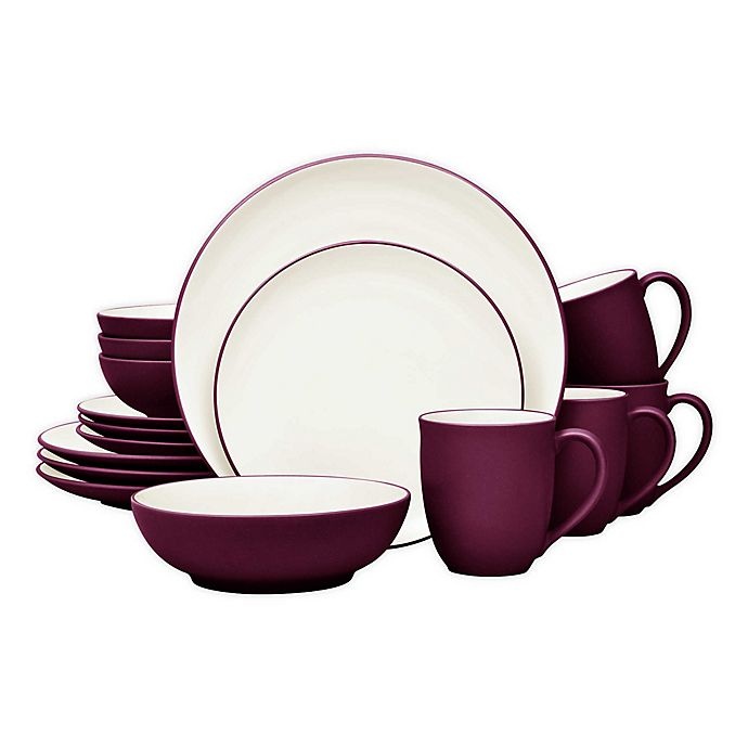 slide 1 of 1, Noritake Colorwave Coupe Dinnerware Set - Burgundy, 16 ct