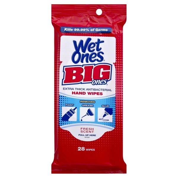 slide 1 of 1, Wet Ones Big Moist Wipes Antibacterial Fresh Scent, 35 ct