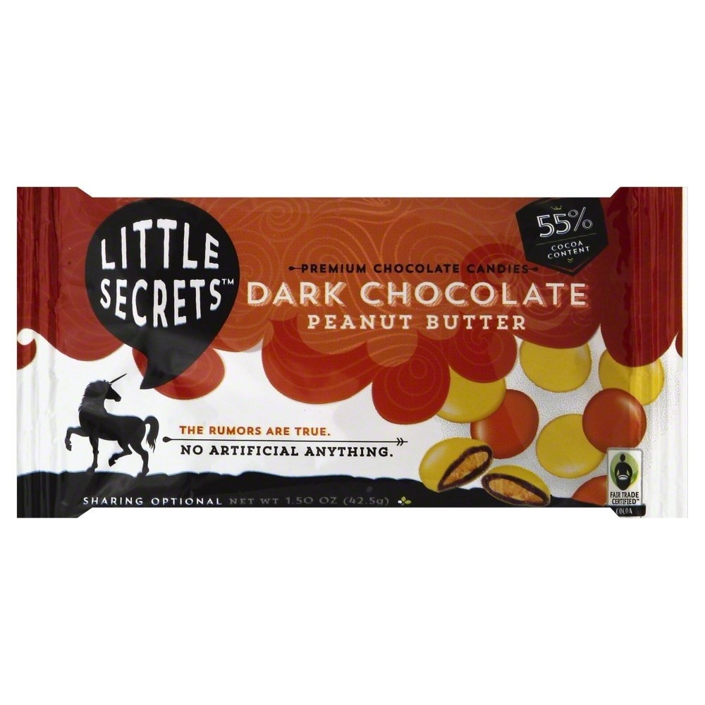 slide 1 of 1, Little Secrets Chocolate Candies, Premium, Dark Chocolate Peanut Butter, 1.5 oz