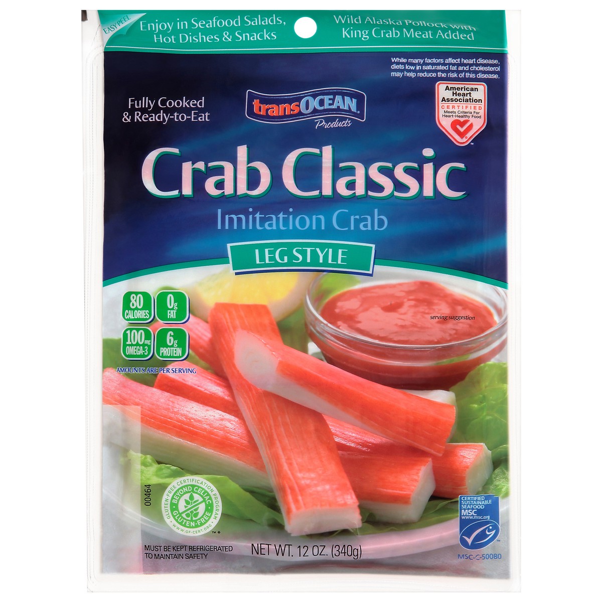 slide 3 of 13, Trans-Ocean Crab Classic Leg Style Imitation Crab 12 oz, 12 oz