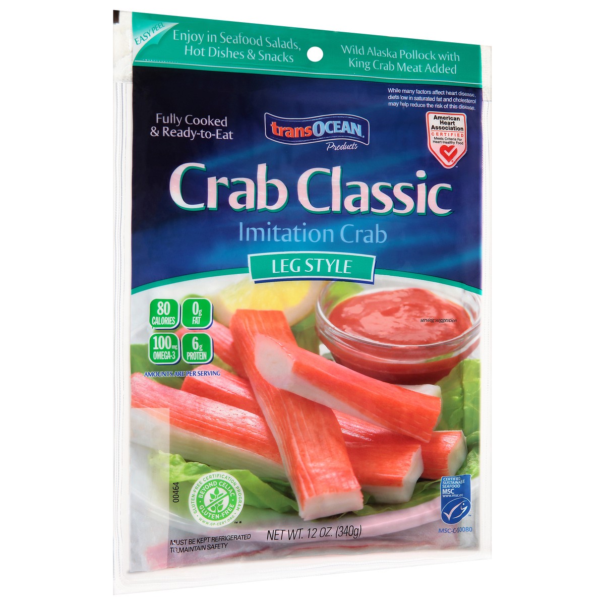 slide 5 of 13, Trans-Ocean Crab Classic Leg Style Imitation Crab 12 oz, 12 oz