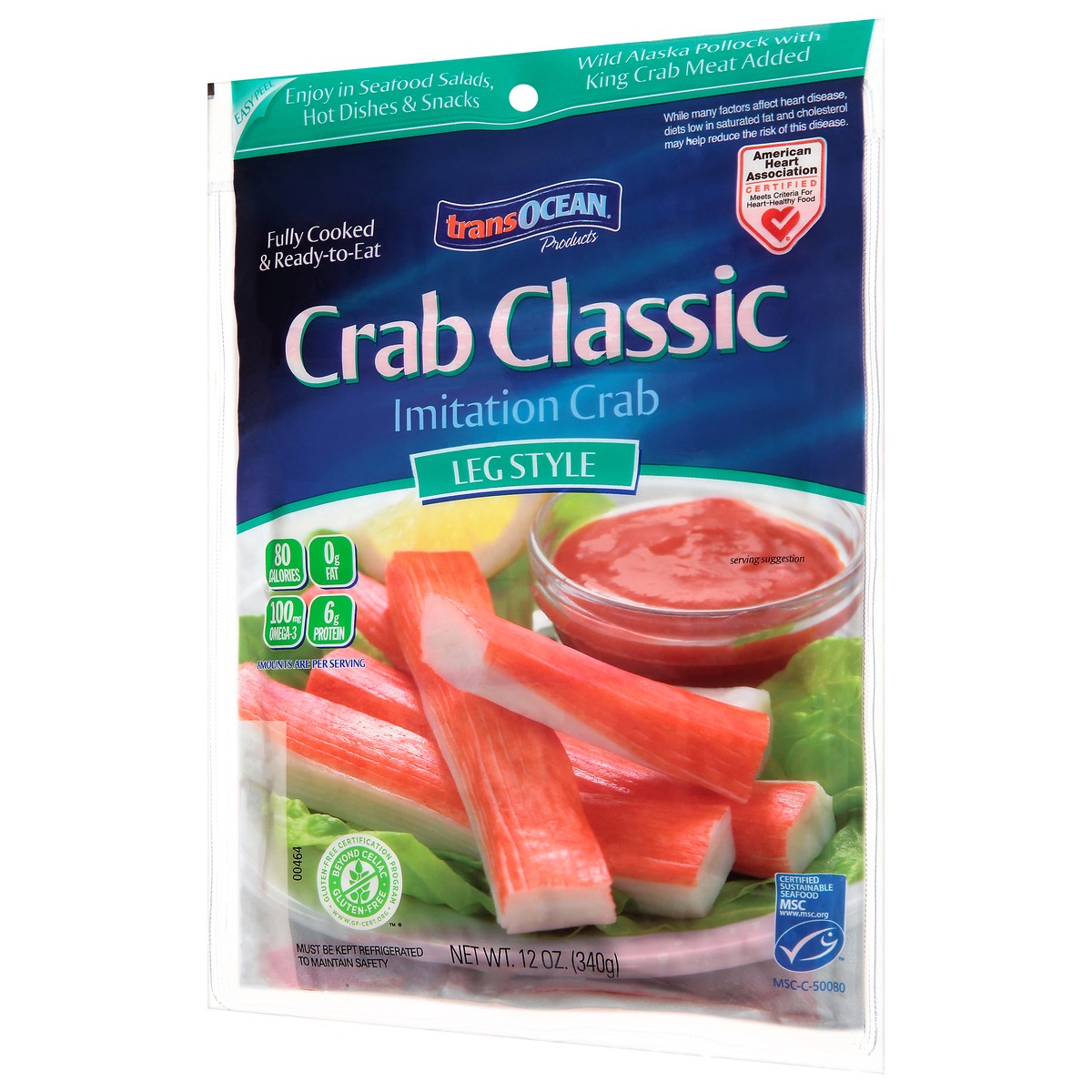 slide 6 of 13, Trans-Ocean Crab Classic Leg Style Imitation Crab 12 oz, 12 oz