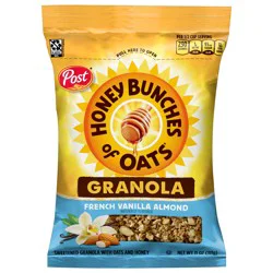 Post Honey Bunches of Oats French Vanilla Almond Granola Cereal, Vanilla Granola with Crushed Almonds, 11 OZ Bag