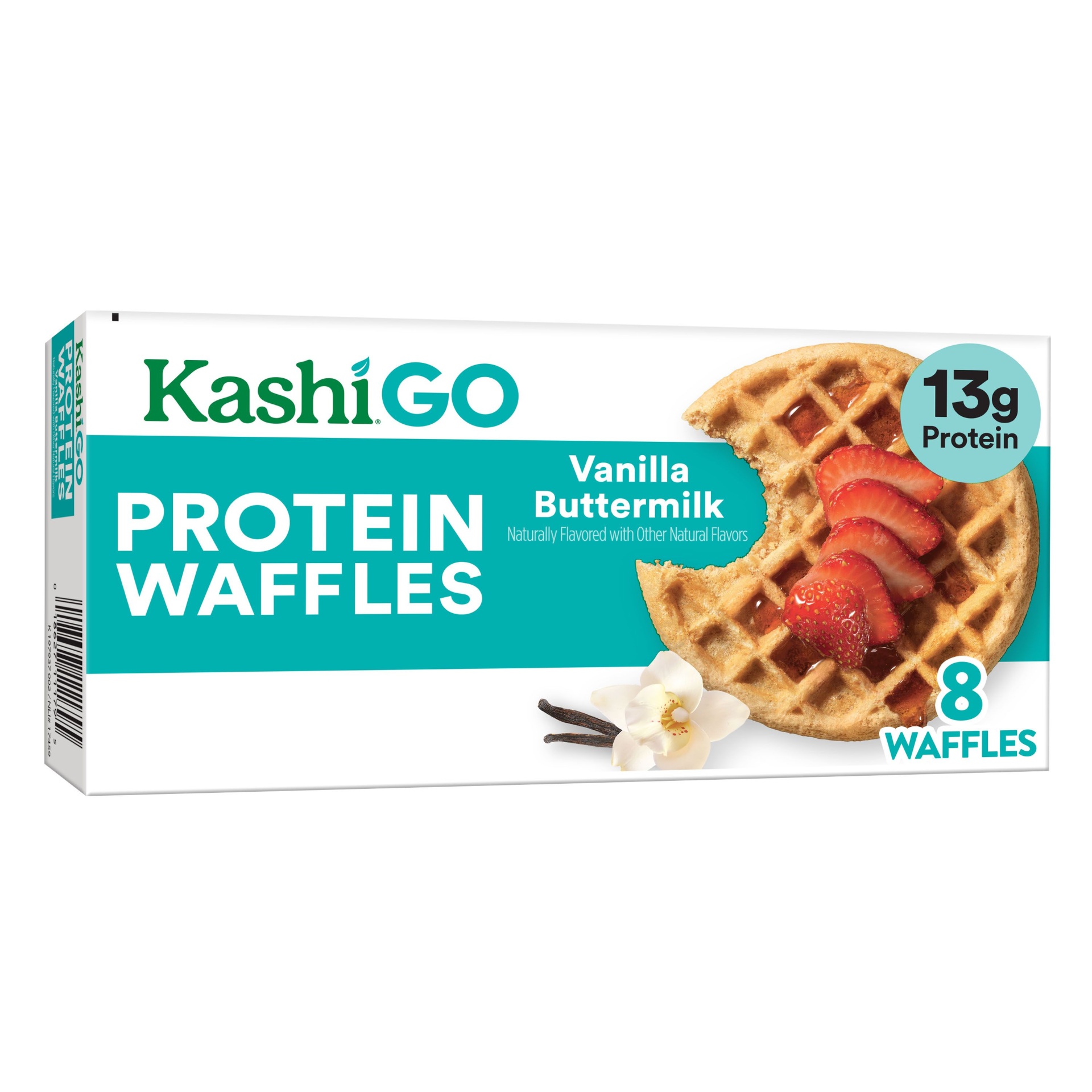 slide 1 of 5, Kashi Frozen Protein Waffles, Whole Grain Waffles, Frozen Breakfast, Vanilla Buttermilk, 10.7 oz