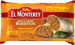 El Monterey Bean & Cheese Frozen Burritos 8 Count - 32 oz