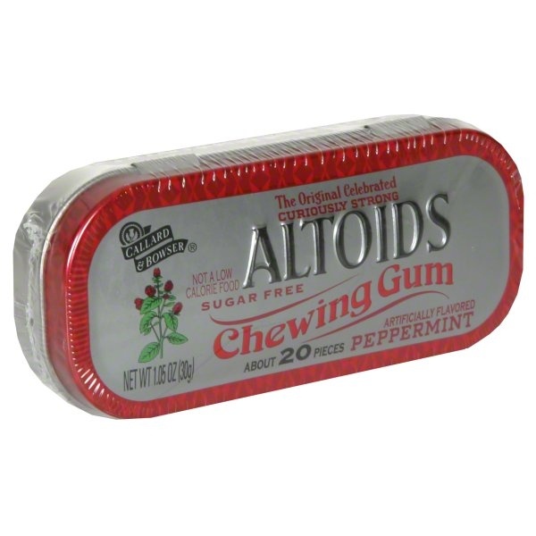 slide 1 of 1, Altoids Chewing Gum, Peppermint, Sugar Free, 15 oz