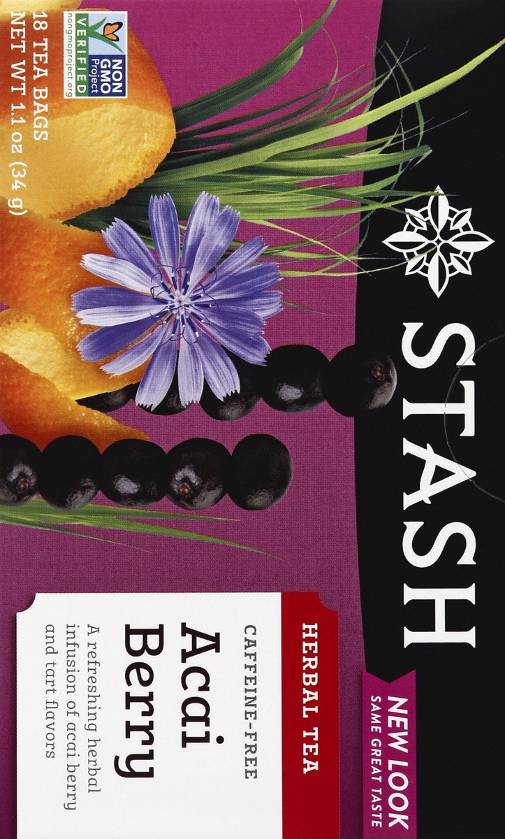 slide 5 of 5, Stash Caffeine Free Herbal Tea Bags Acai Berry, 18 ct; 1.1 oz