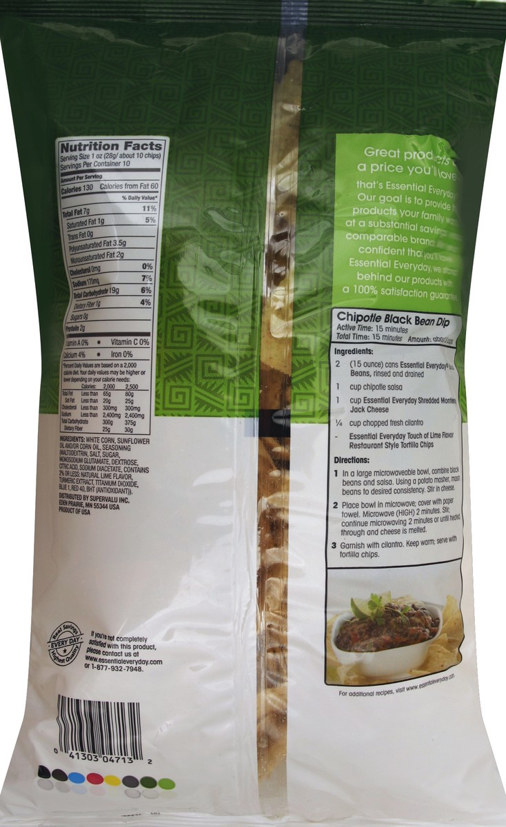 slide 5 of 6, Essential Everyday Tortilla Chips, Restaurant Style, Touch of Lime Flavor, 10 oz