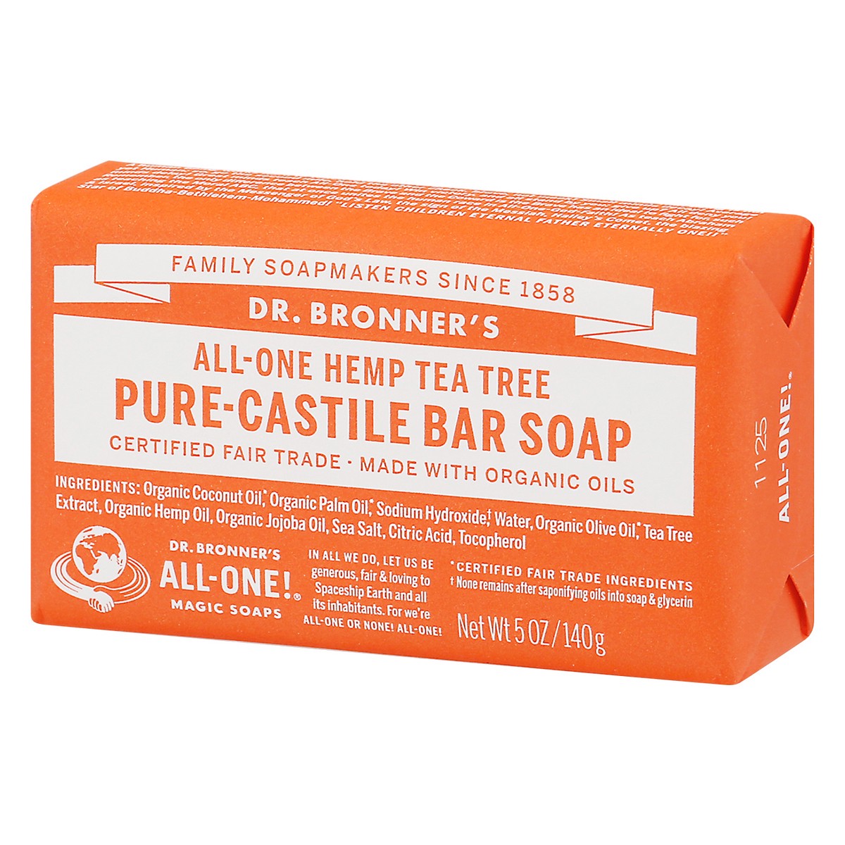slide 3 of 13, Dr. Bronner's All-One Hemp Tea Tree Pure-Castile Bar Soap 5 oz, 1 ct