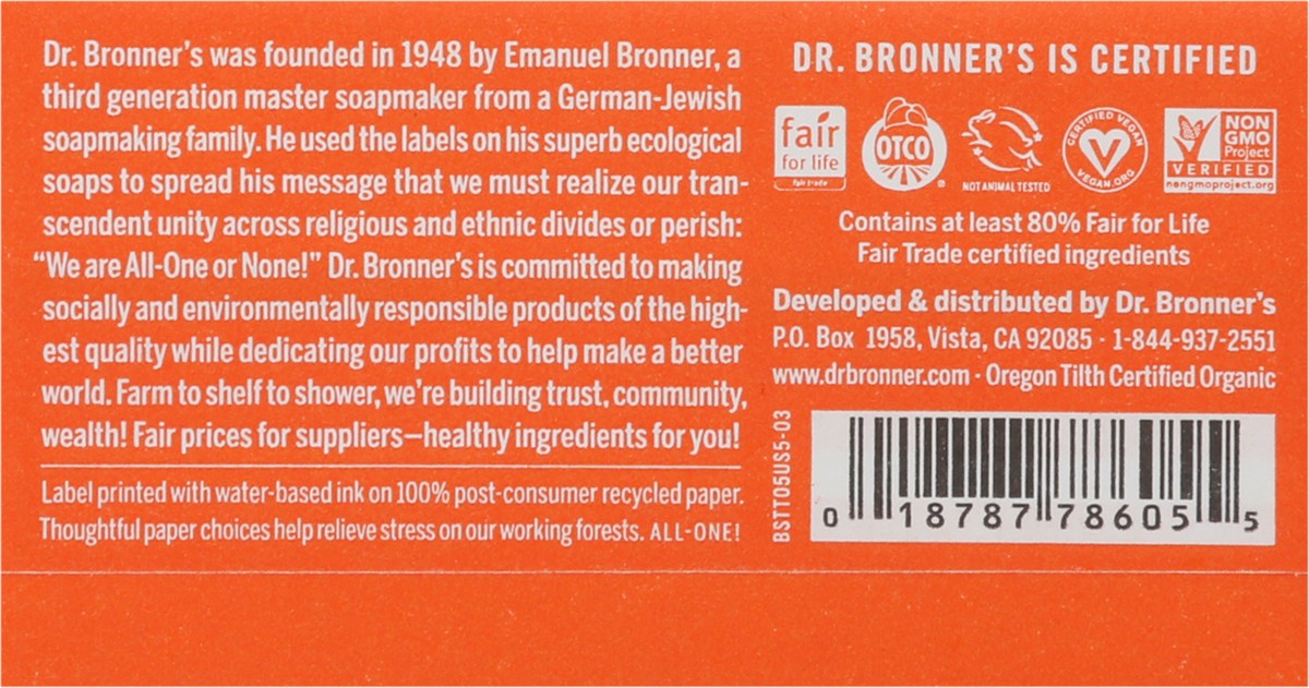 slide 11 of 13, Dr. Bronner's All-One Hemp Tea Tree Pure-Castile Bar Soap 5 oz, 1 ct