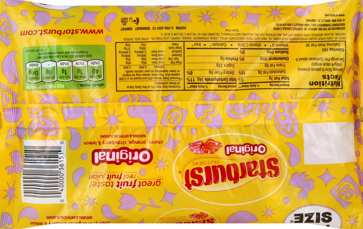 slide 2 of 6, Starburst Original Fruit Chews Easter Fun Size Candy Bag, 7.3 ounce, 7.3 oz