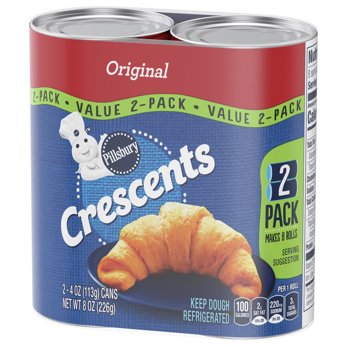 slide 2 of 9, Pillsbury Original Crescent Rolls Canned Pastry Dough, 2-Pack, 2 ct