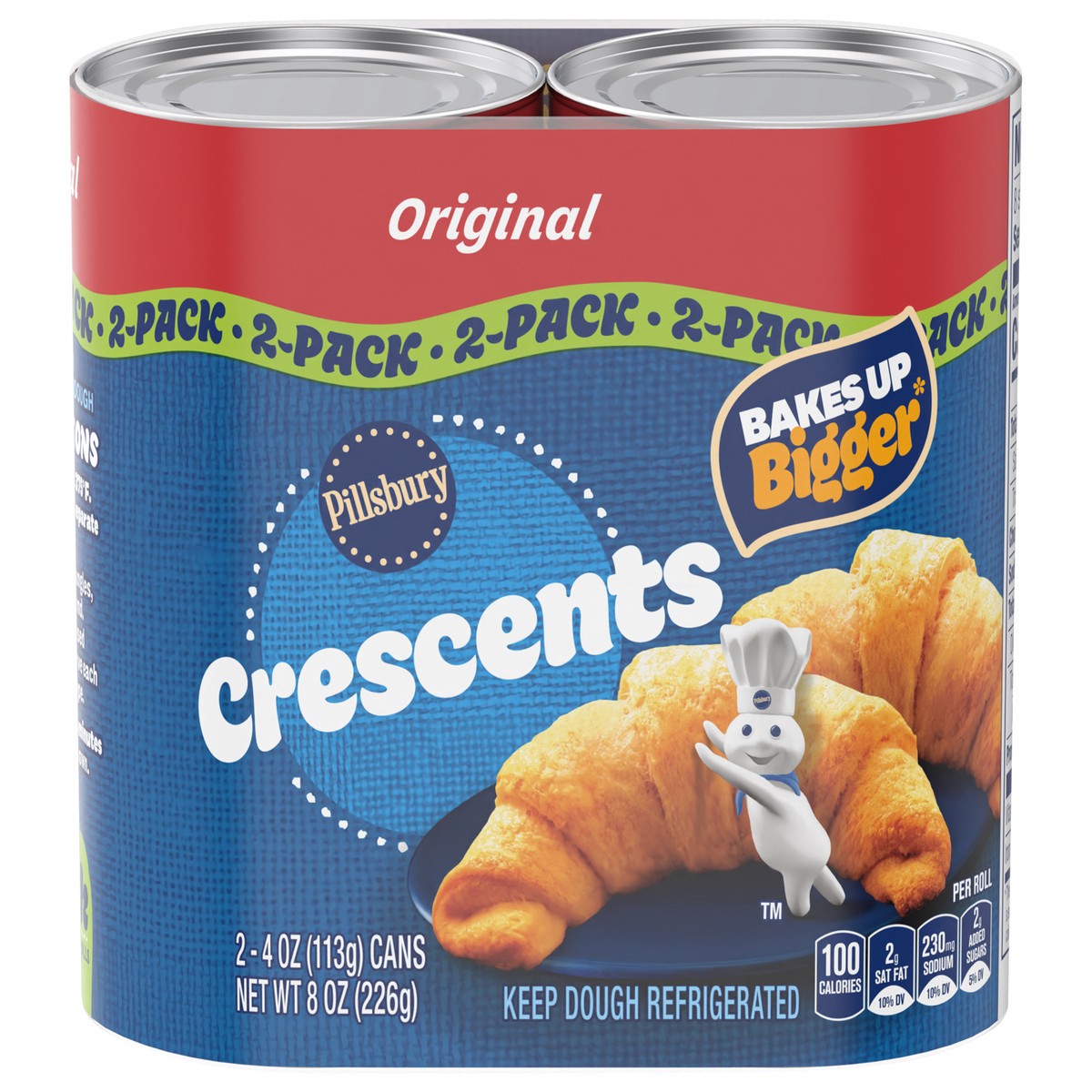 slide 1 of 9, Pillsbury Original Crescent Rolls, Dough, 2 Pack, 8 Rolls, 8 oz, 2 ct