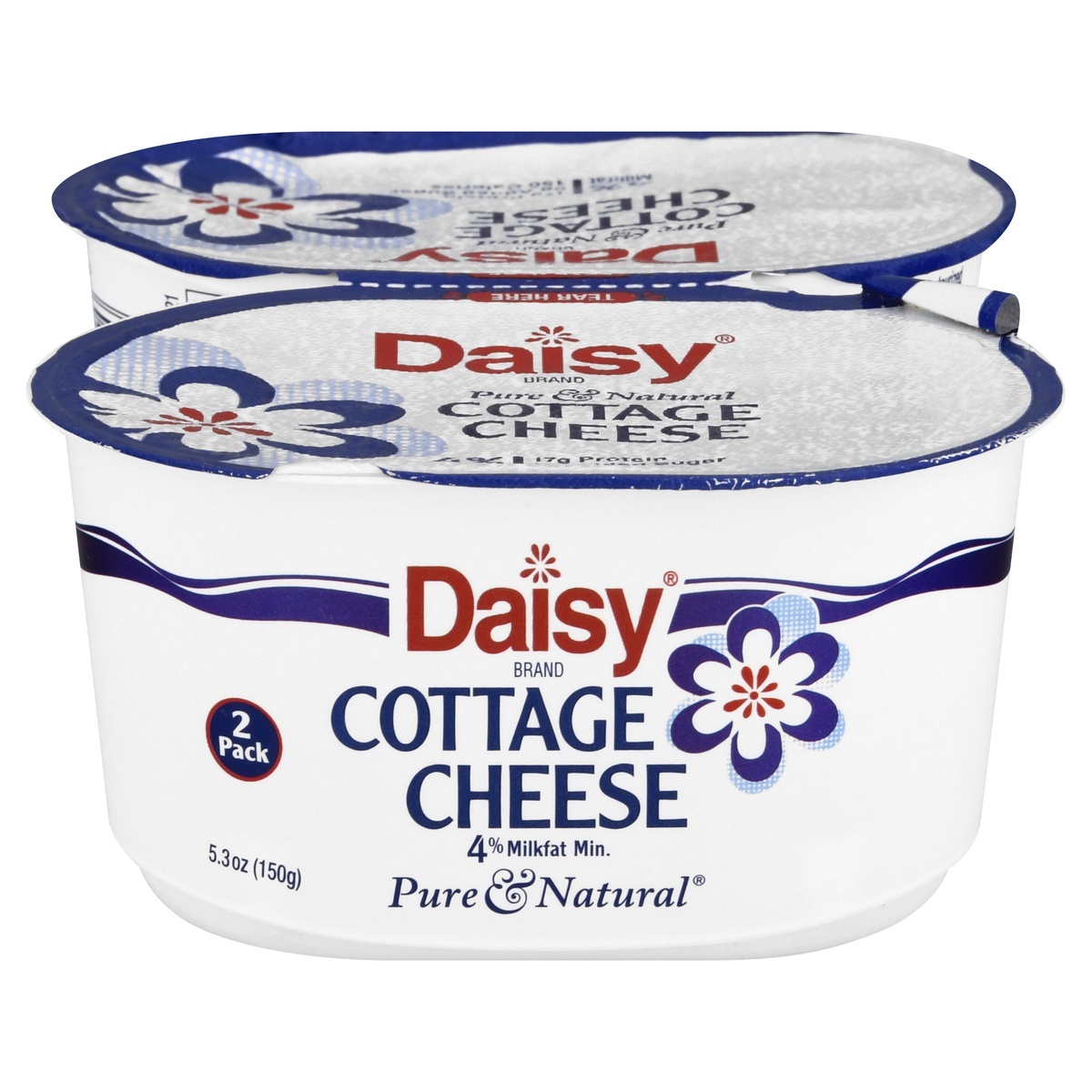 slide 1 of 1, Daisy 4% Milkfat Min Cottage Cheese 2 Pack, 2 ct