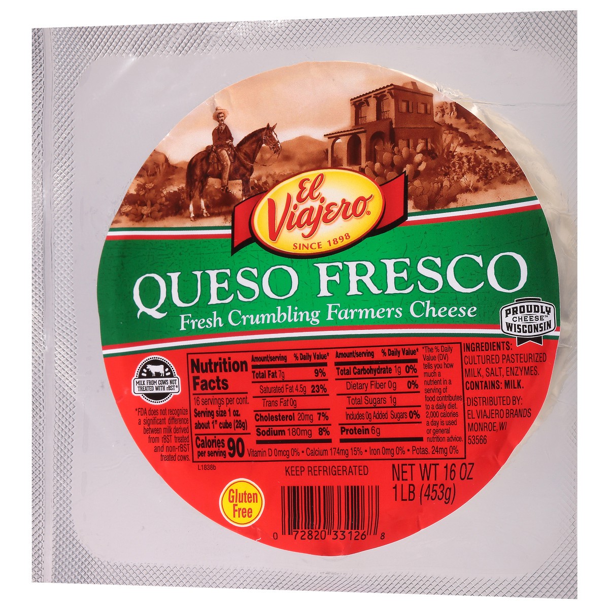 slide 3 of 9, El Viajero Queso Fresco Farmers Cheese 16 oz, 16 oz