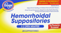 slide 1 of 1, Kroger Hemorrhoidal Suppositories, 24 ct