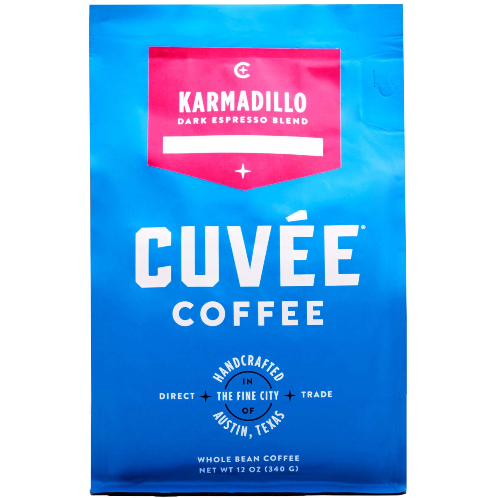 slide 1 of 1, Cuvée Coffee Karmadillo Dark Espresso Blend, 12 oz