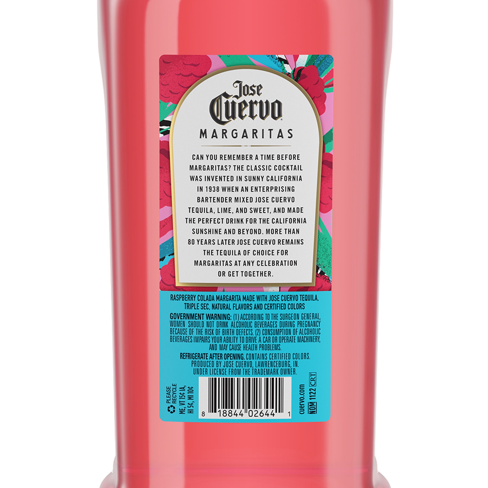 slide 10 of 10, Jose Cuervo Raspberry Colada Cocktail Mixer 1.75 l, 1.75 liter