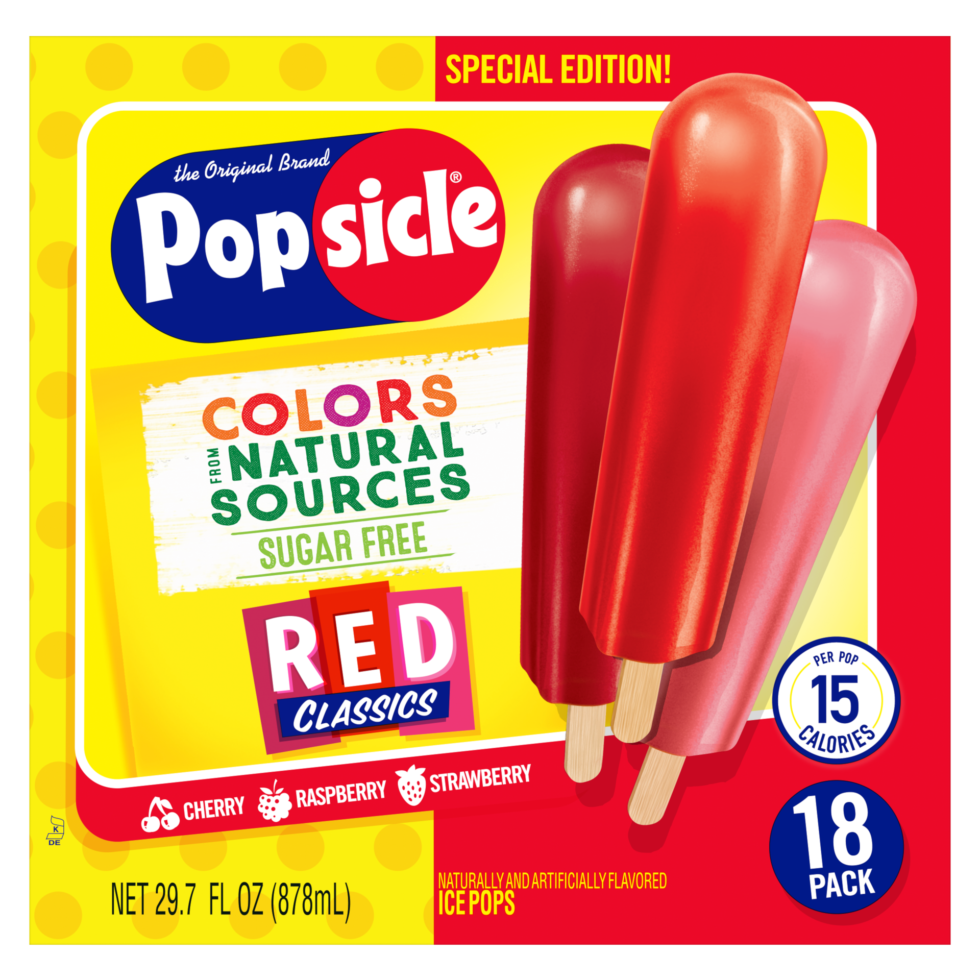 slide 4 of 6, Popsicle Ice Pops Sugar Free Red Classics, 18 ct, 18 ct