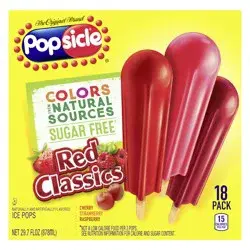 Popsicle Ice Pops and Sugar Free Red Classics, 18 ct