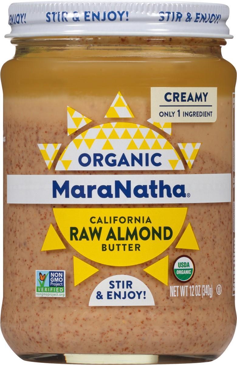 slide 10 of 11, MaraNatha Organic Creamy California Raw Almond Butter, 12 oz