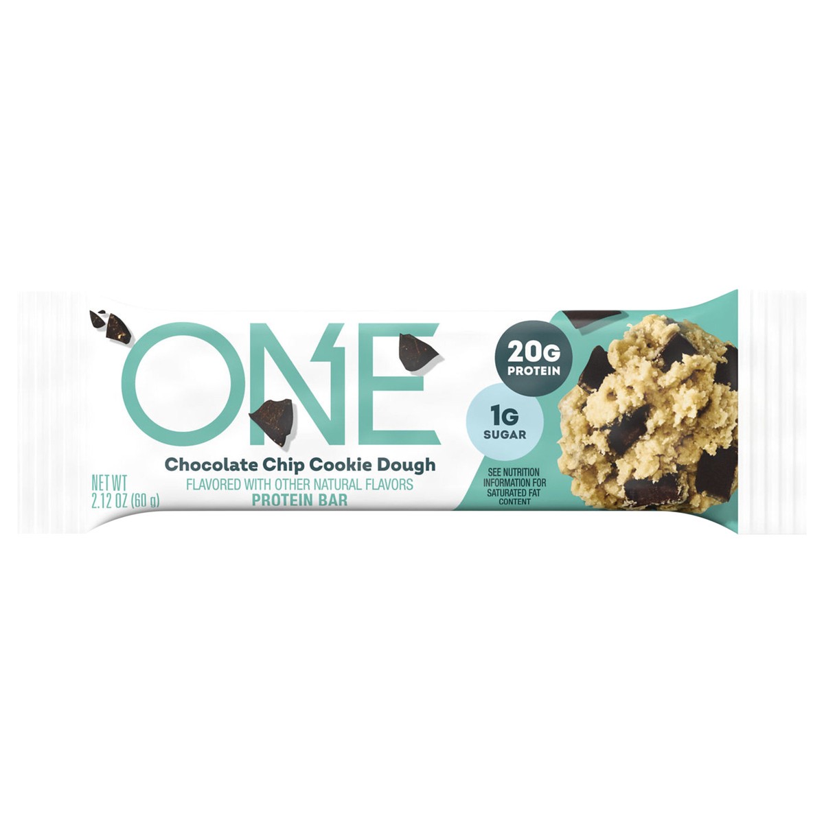 slide 1 of 14, ONE Chocolate Chip Cookie Dough Flavored Protein Bar, 2.12 oz, 2.12 oz