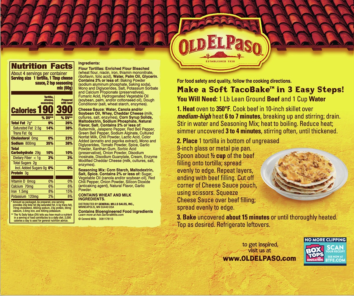 slide 5 of 9, Old El Paso Soft TacoBake Dinner Kit, 8.4 oz., 8.4 oz