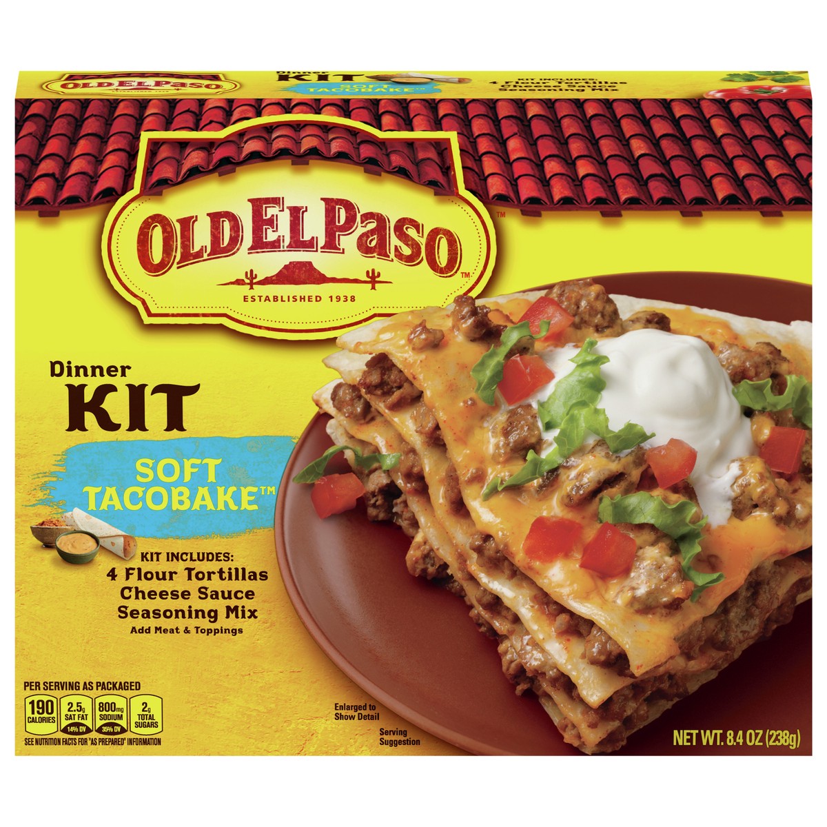 slide 1 of 9, Old El Paso Soft TacoBake Dinner Kit, 8.4 oz., 8.4 oz