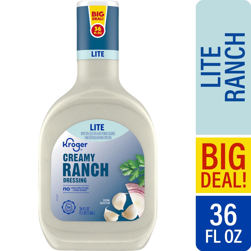 slide 1 of 6, Kroger Lite Creamy Ranch Dressing, 36 fl oz
