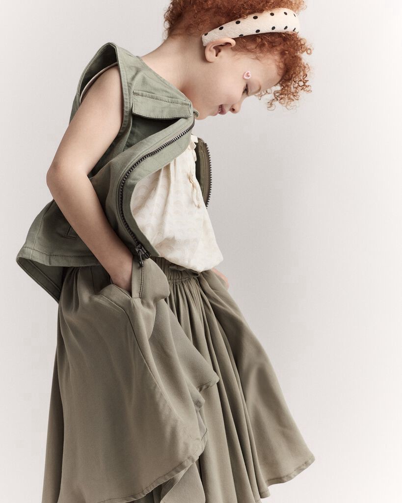slide 2 of 6, Otteravenue Toddler Girl Avenue Twirl™ Midi Skirt - Olive Olive 3T, 1 ct