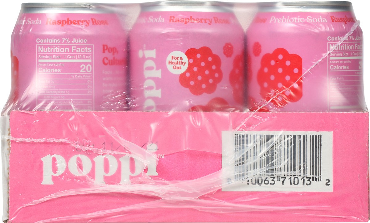 slide 2 of 7, Poppi Raspberry Rose Soda - 12 ct, 12 ct