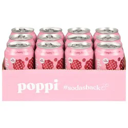 Poppi Raspberry Rose Prebiotic Soda 12 - 12 fl oz Cans