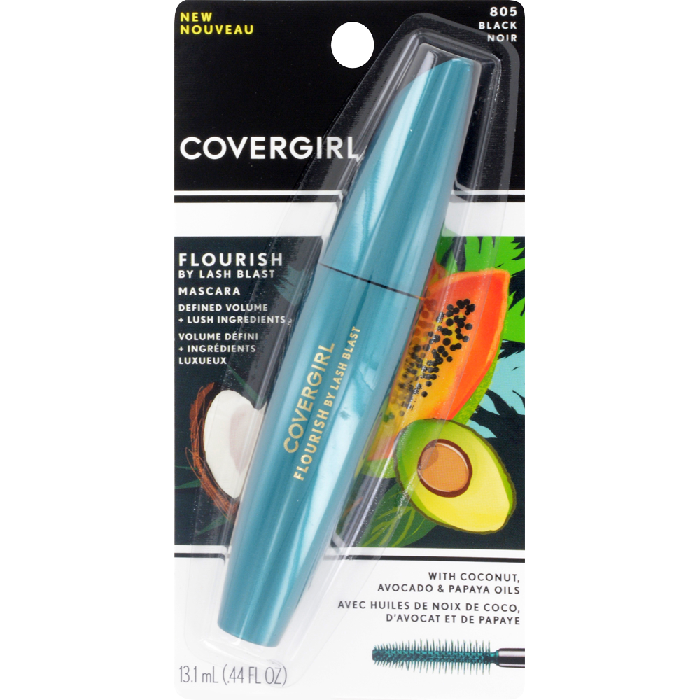 slide 1 of 1, Covergirl Flourish by Lash Blast Mascara Black Carded, 1 ct