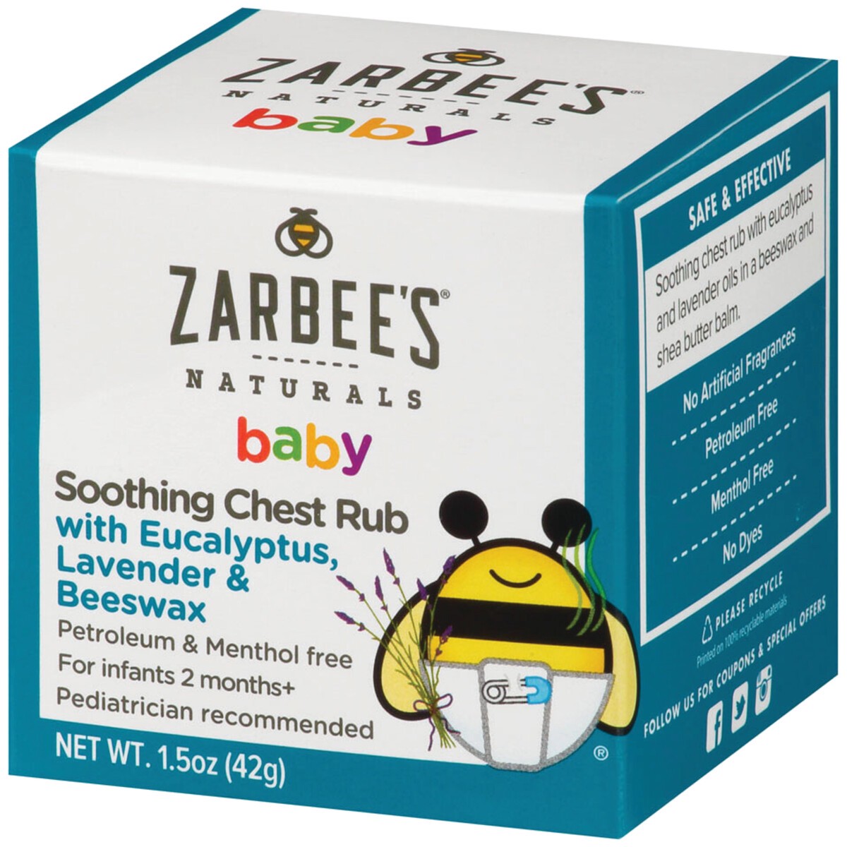 slide 5 of 6, Zarbee's Naturals Baby Soothing Chest Rub, Eucalyptus, Lavender & Beeswax, 1.5 oz, 1.5 oz