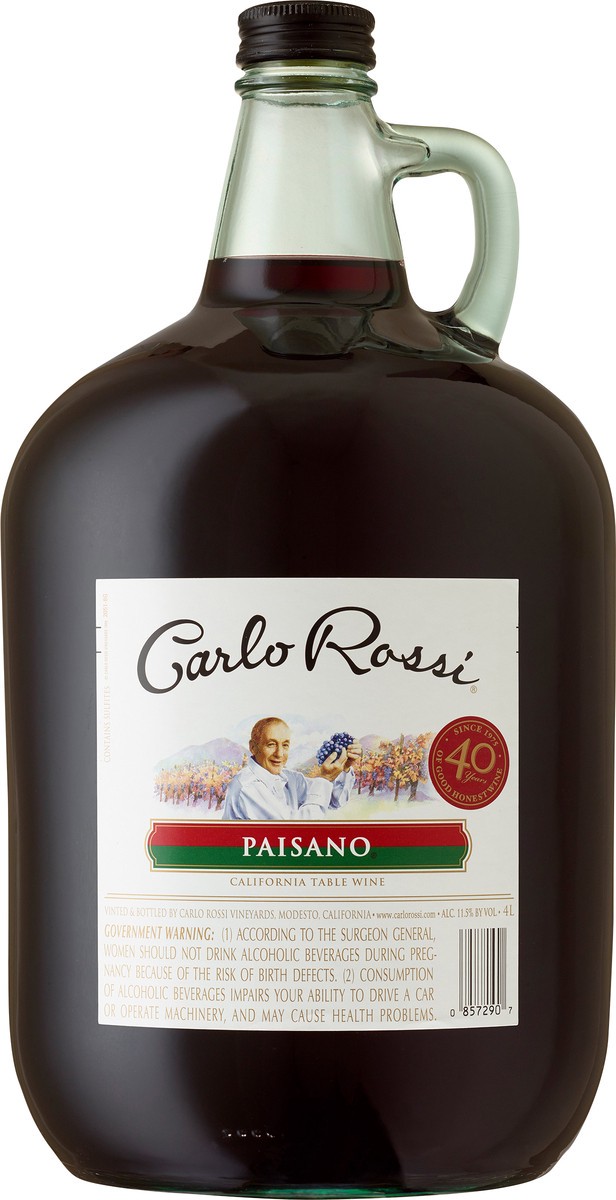 slide 2 of 2, Carlo Rossi Red Wine, 4 liter