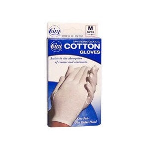 slide 1 of 1, Cara Cotton Gloves - Medium, 2 ct